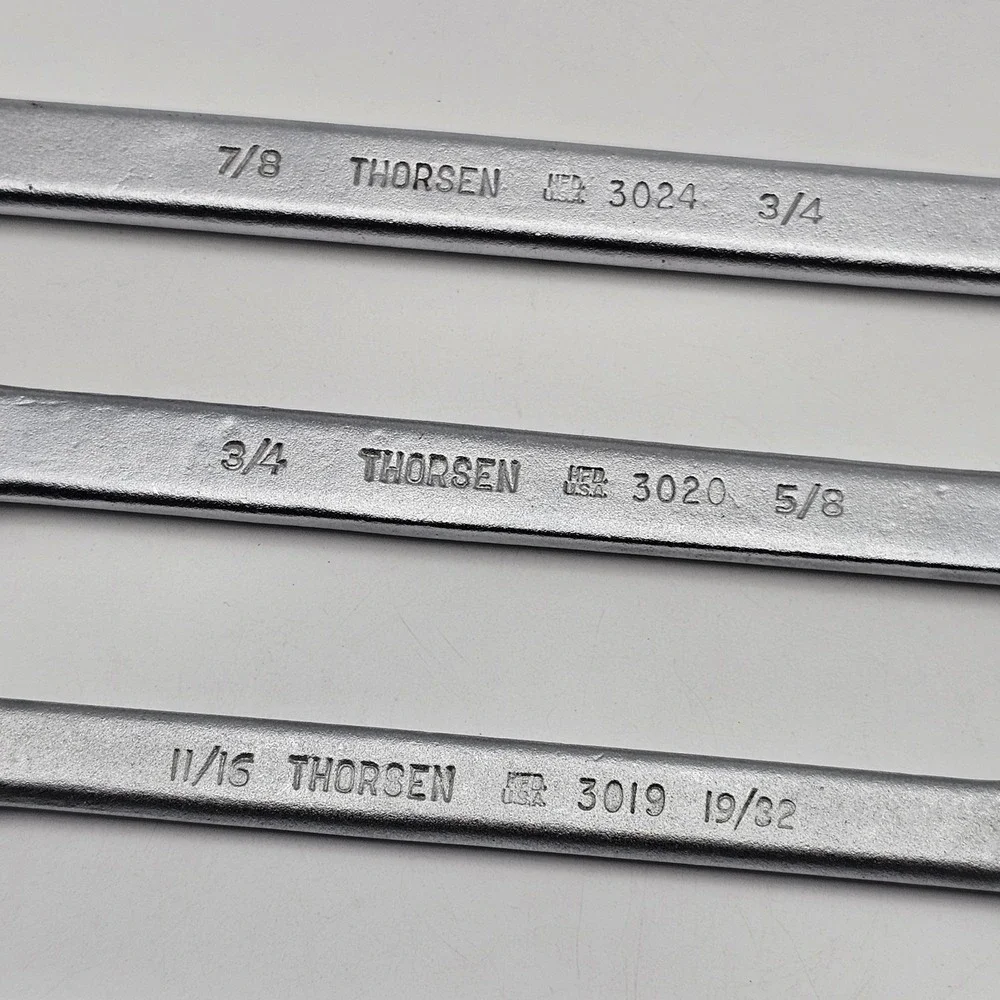 Vintage Thorsen Double Open End Wrench Set 1/4" to 7/8" USA Made Lot Of 6 - Picture 4 of 15